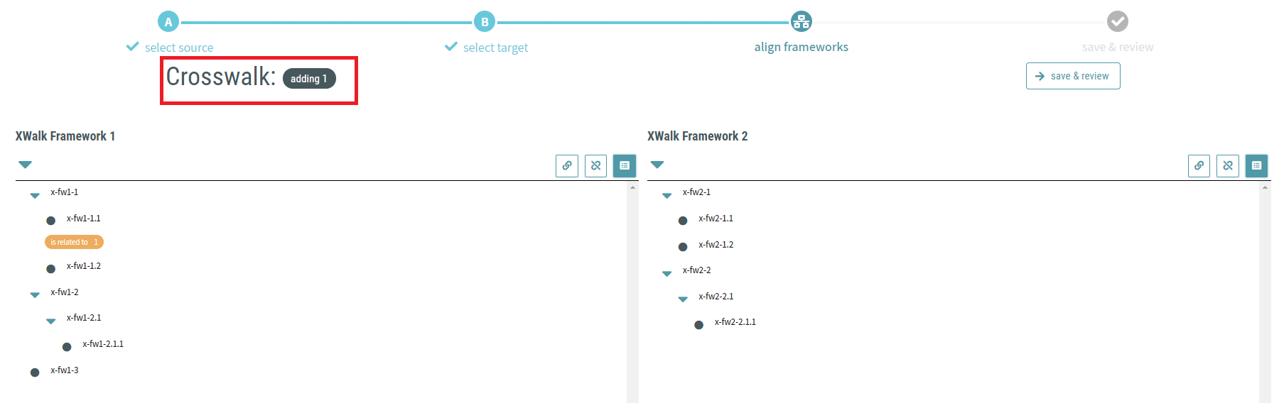 CAT Crosswalk Frameworks - Alignment Change Tally