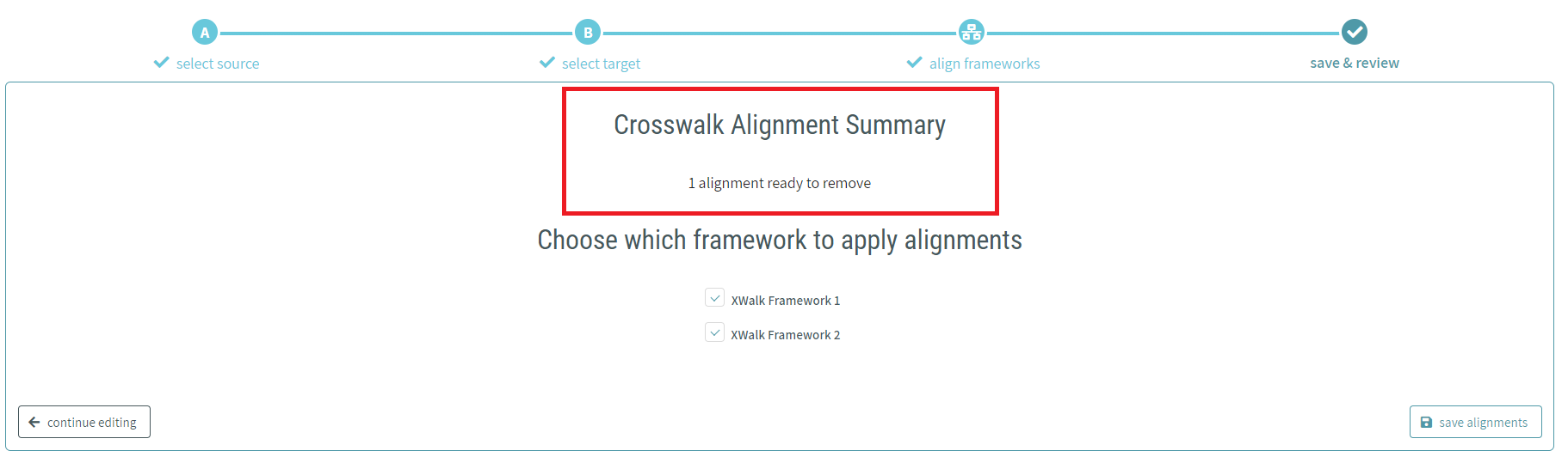 CAT Crosswalk Frameworks - Crosswalk Alignment Summary