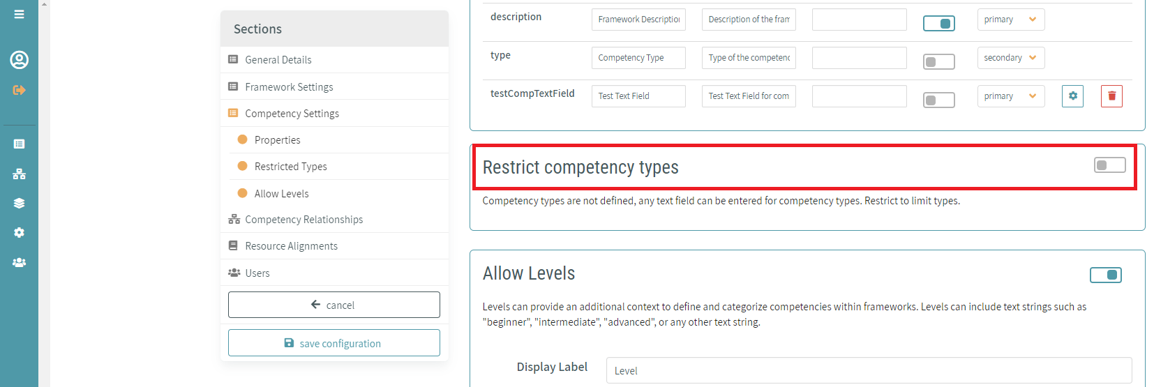 Restrict Competency Types