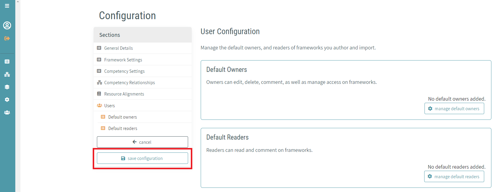 Save Configuration