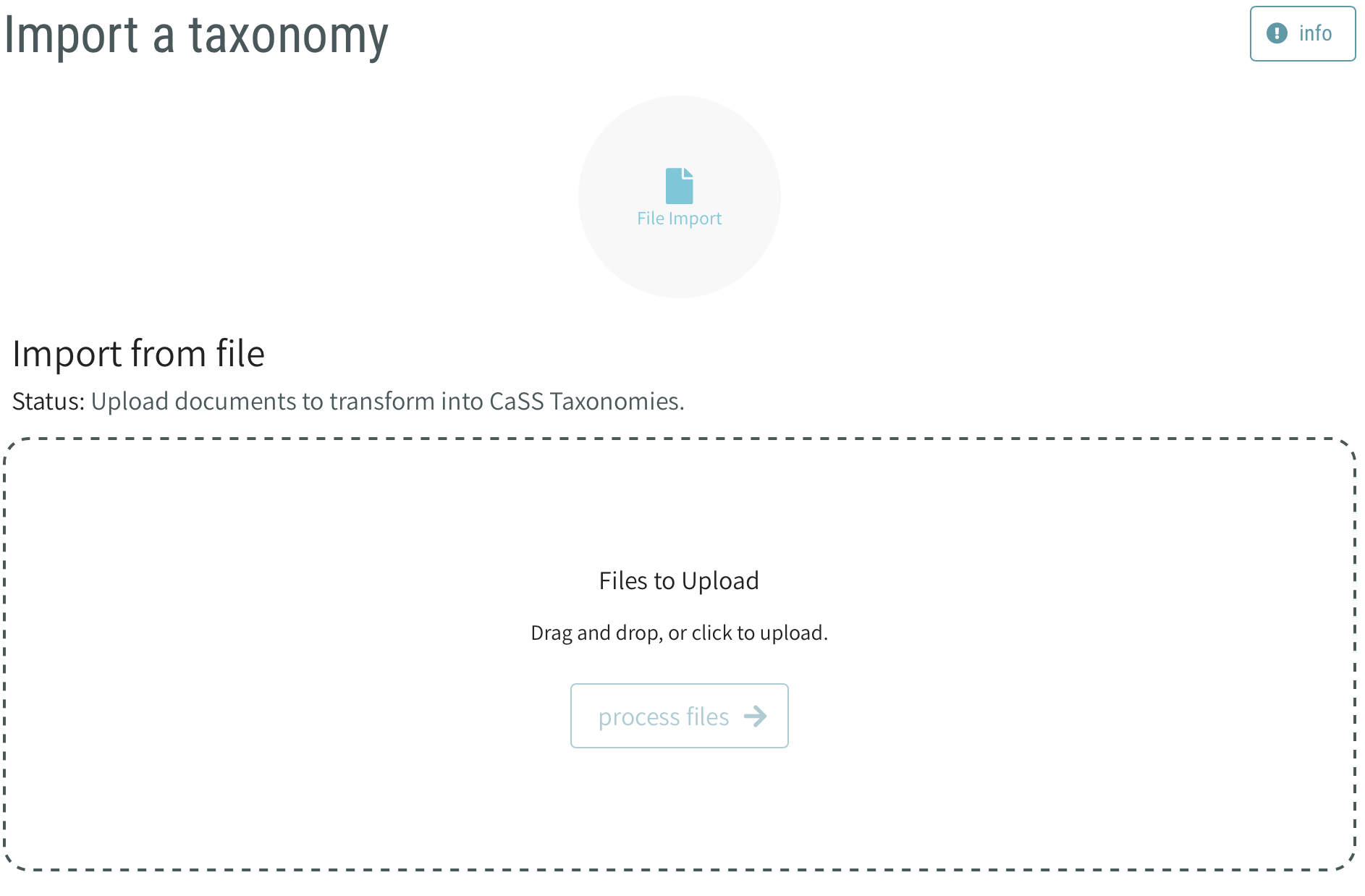 CAT Taxonomy Management - Import Page